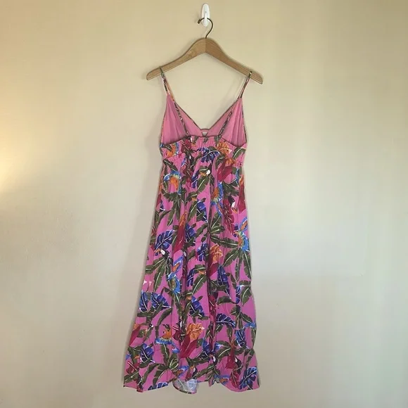 By The River Tropical Print Dress With Toucan Print Throughout Womens Size M - Picture 8 of 14